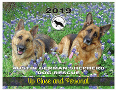 2019 Austin German Shepherd Dog Rescue Calendar - Up Close and Personal