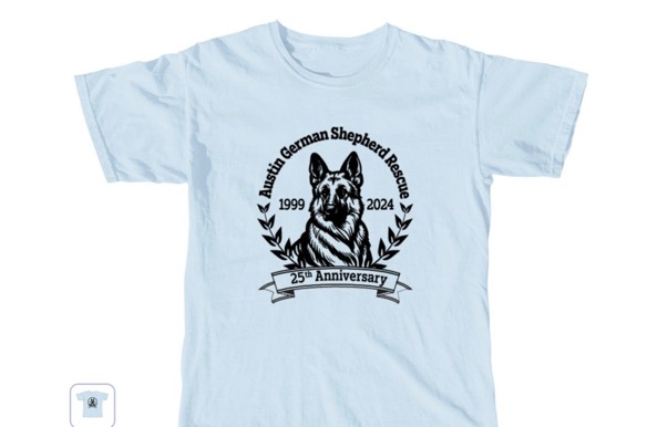 Austin German Shepherd Rescue 1999-2024 25th Anniversery Tshirt